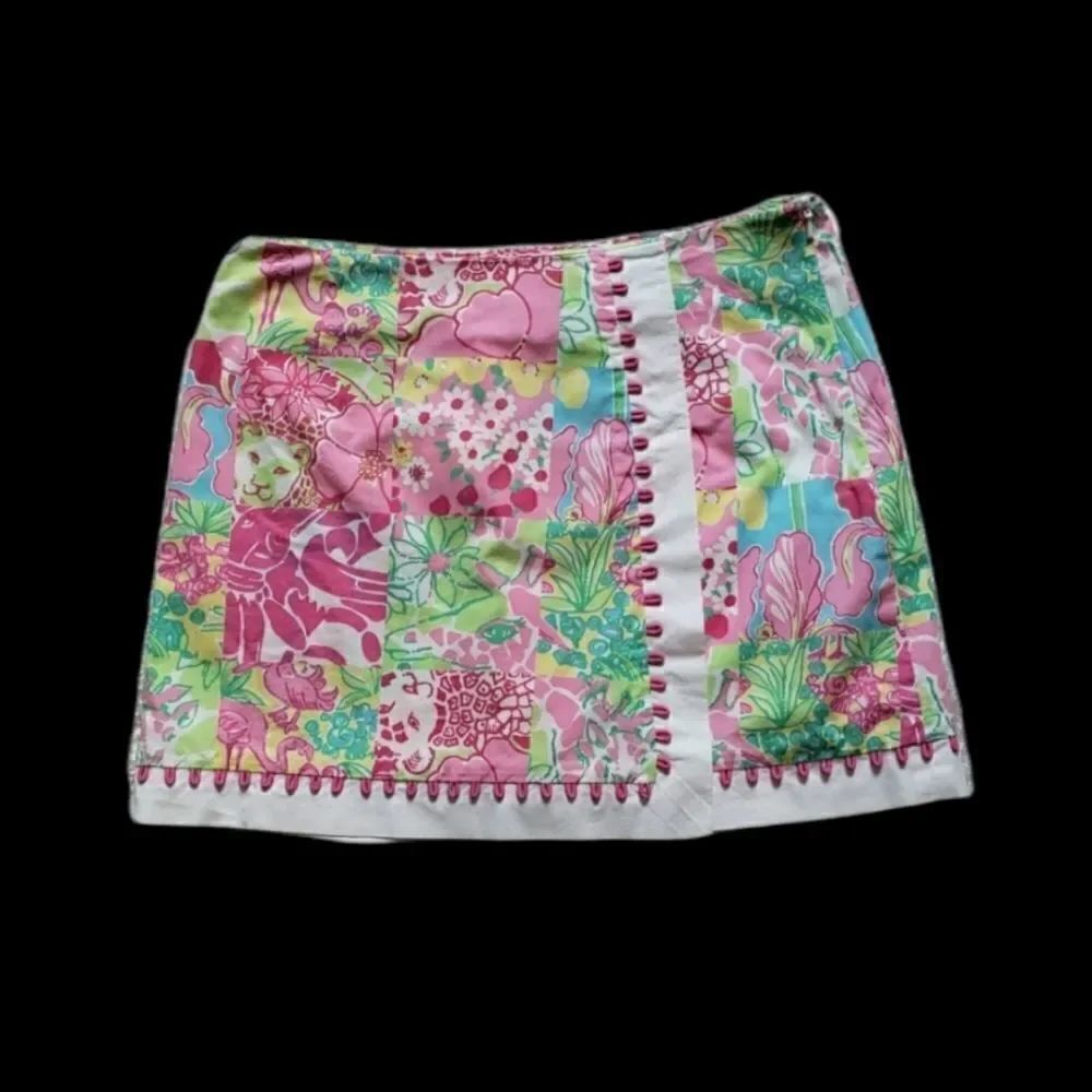 Lilly Pulitzer animal faux wrap skirt